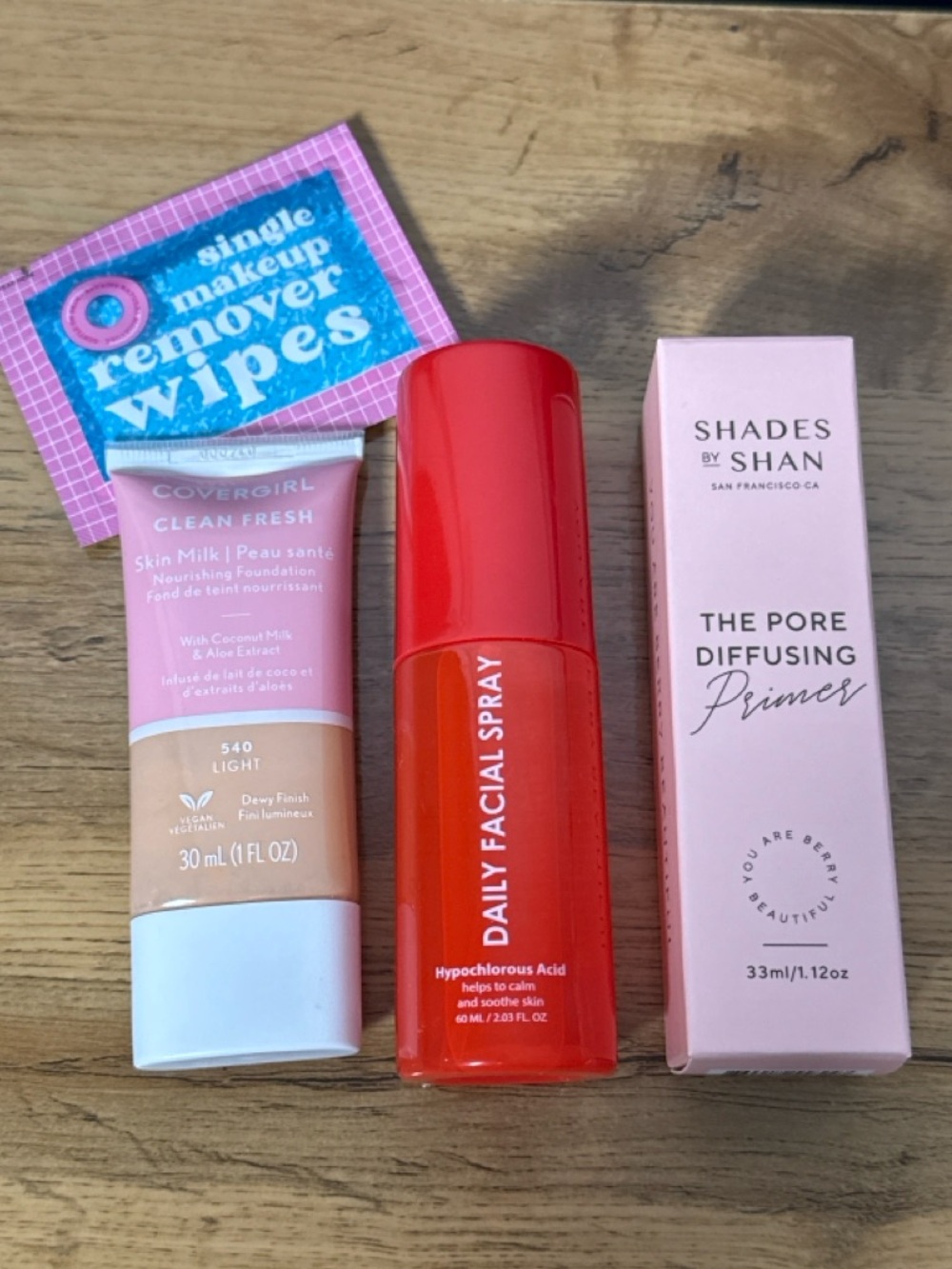 Makeup Starter Bundle | Primer + Foundation + Setting Spray + Remover | New